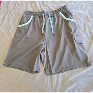 Downstream Men's Uni StreamLine Tech Shorts Gray Drawstring Pockets Fishing L